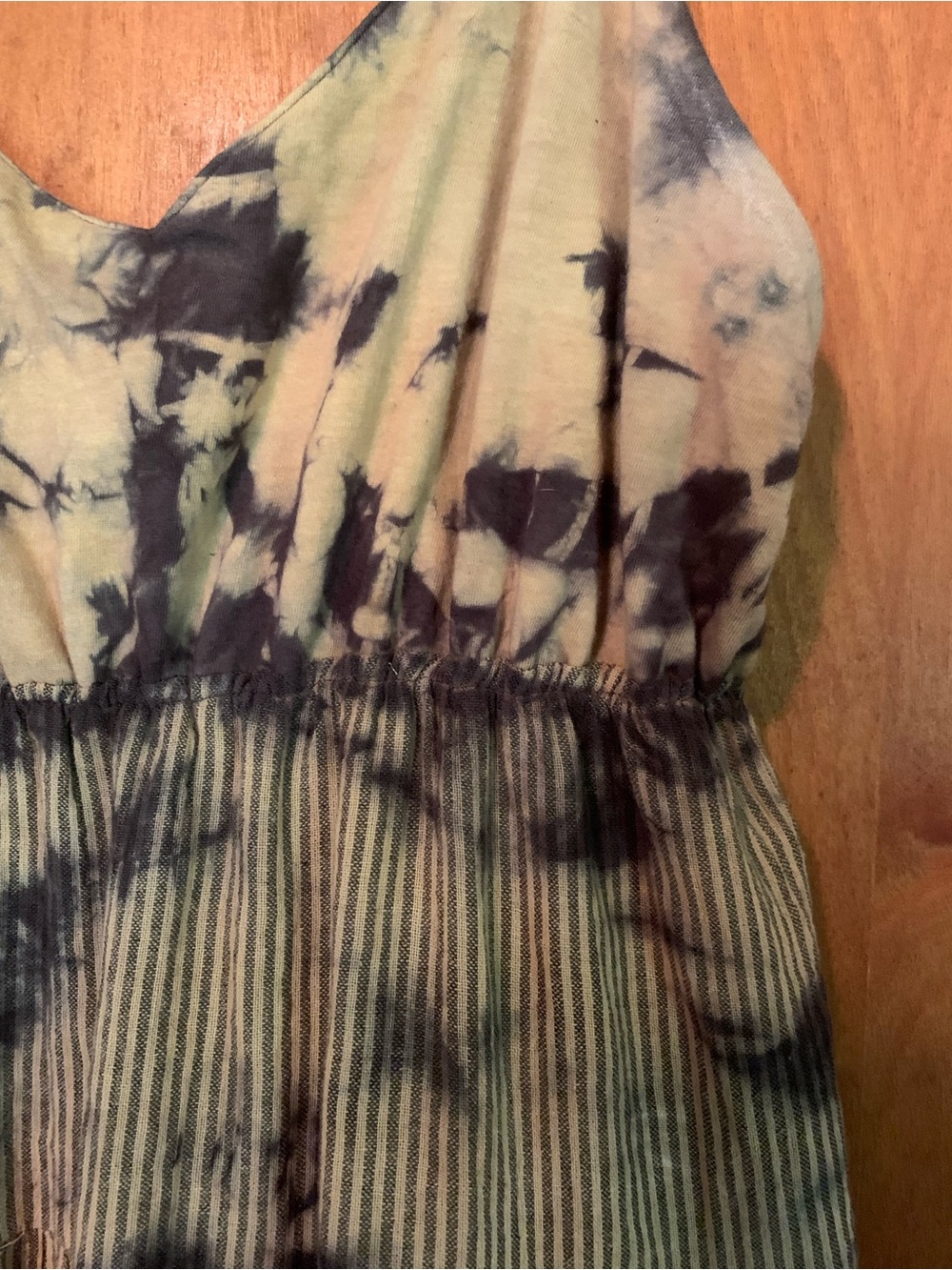 Tie-Dye Smocked Strap Maxi Dress - Multi Color - Picture 3 of 4